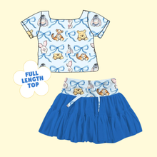 Load image into Gallery viewer, Blue Bows Top &amp; Tutu Set

