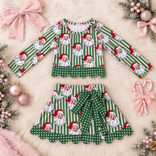 Load image into Gallery viewer, SHORT TAT- 2WK!!! LS Green Santa Set
