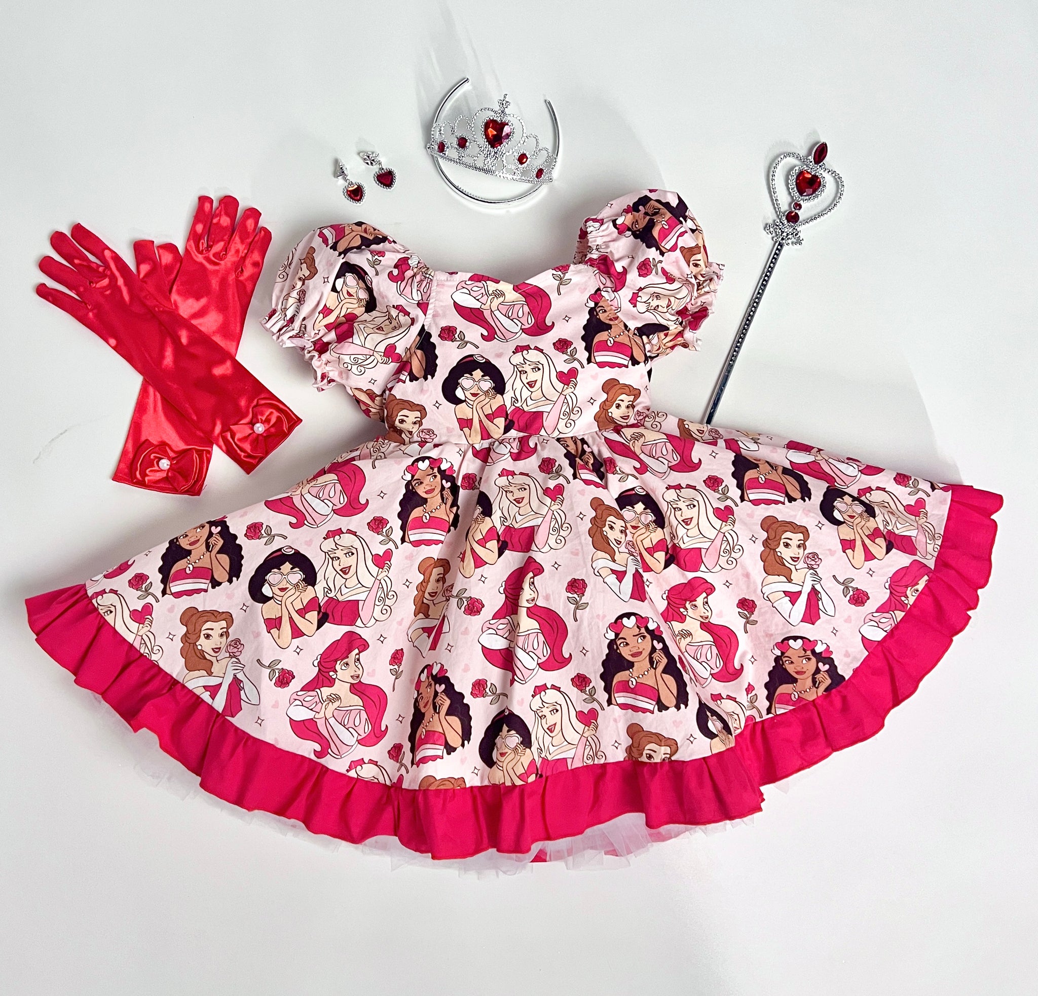 Princess Valentine Babydoll Poof Dress SweetPea Customs Princess Valentine Babydoll Poof Dress SweetPea Customs